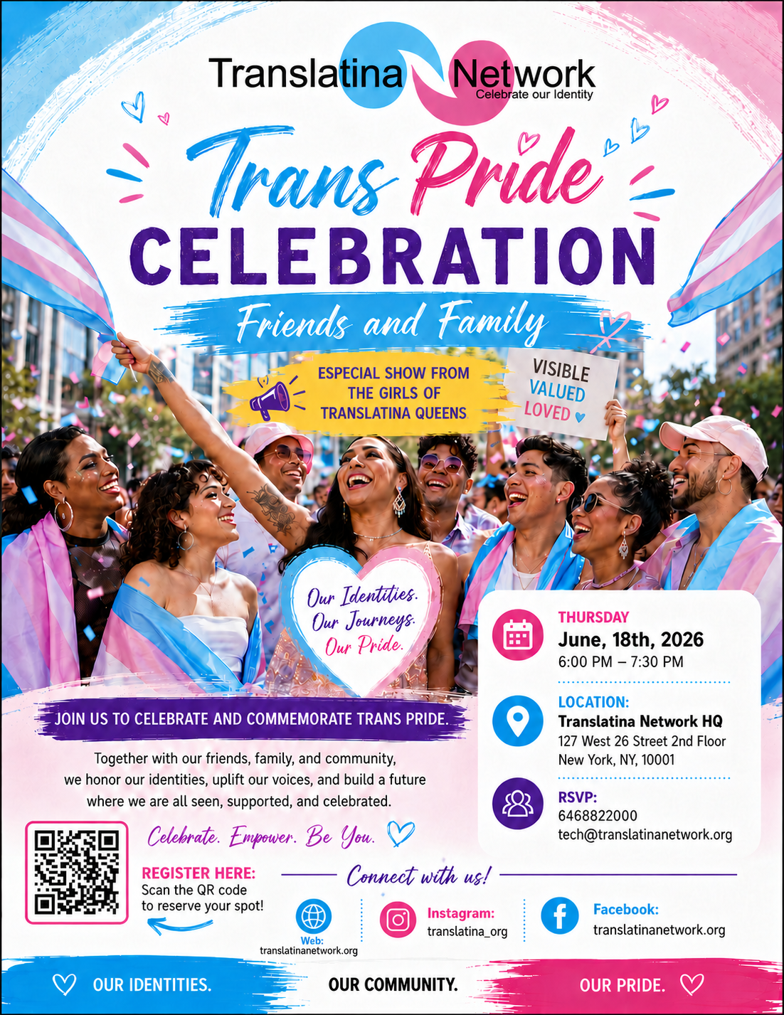 6.18.26 Trans Pride Celebration Flyer EN QR